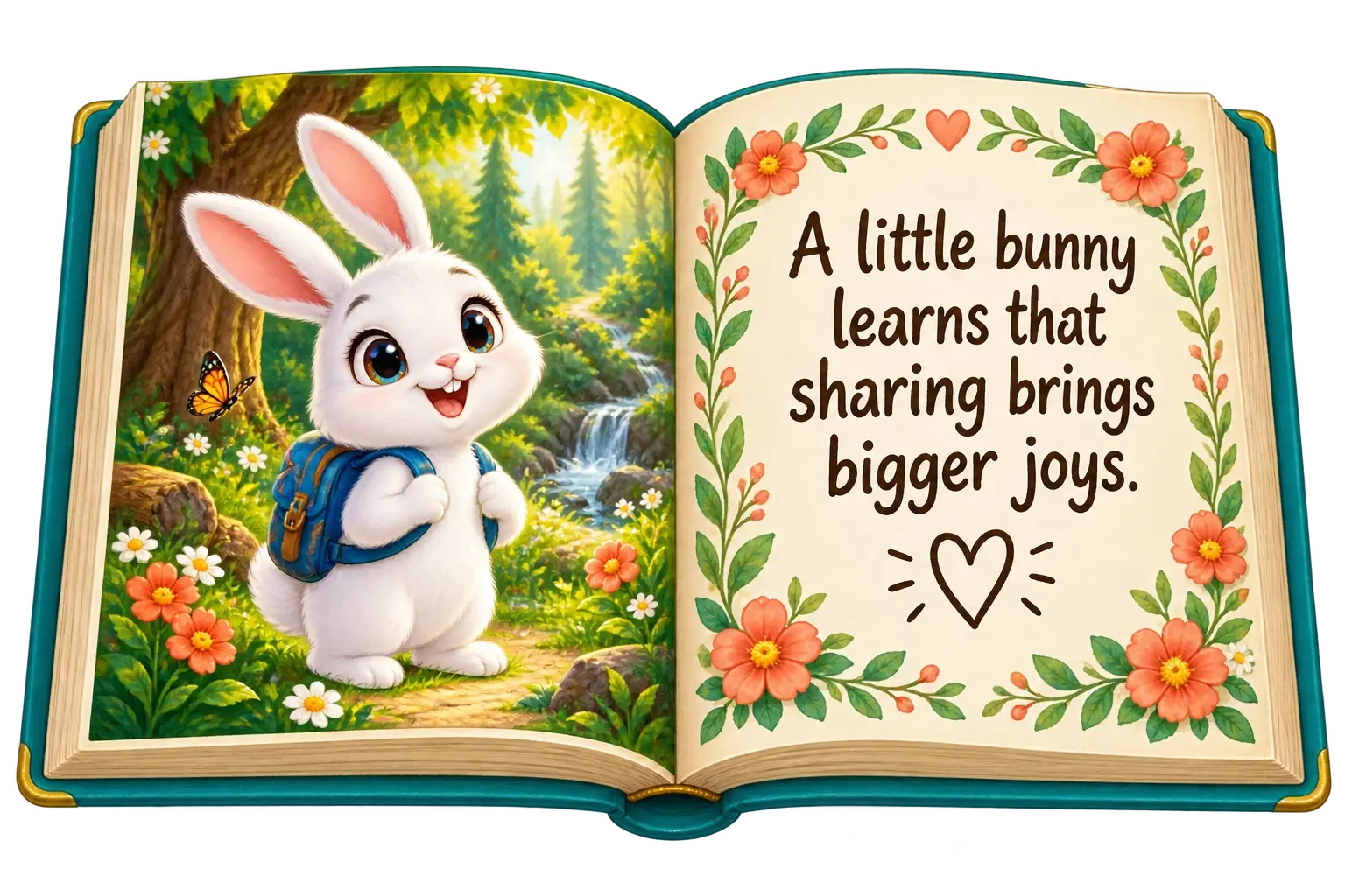 A little bunny learns that sharing brings bigger joys. ♡